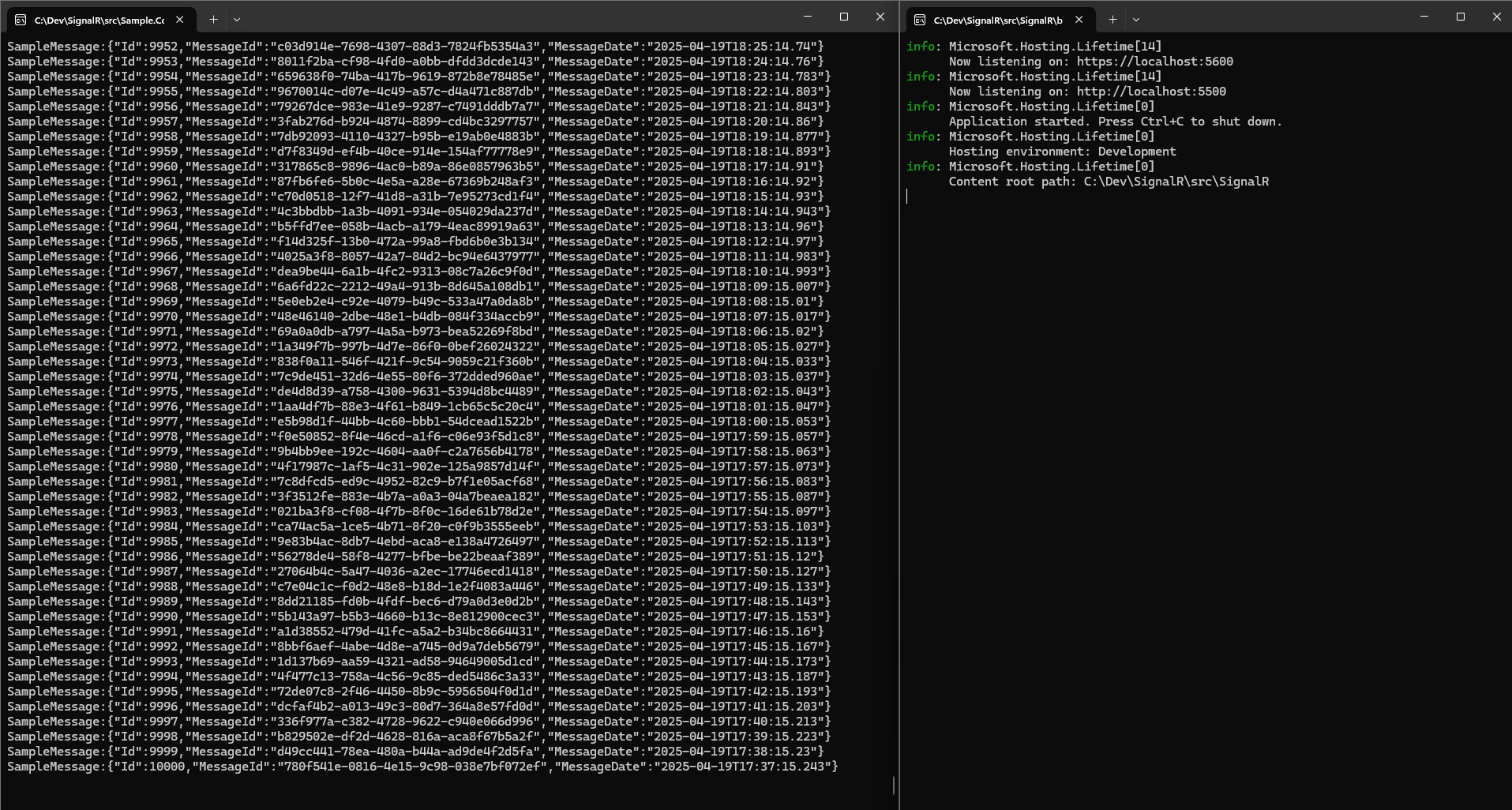 SignalR Streamming Consumer